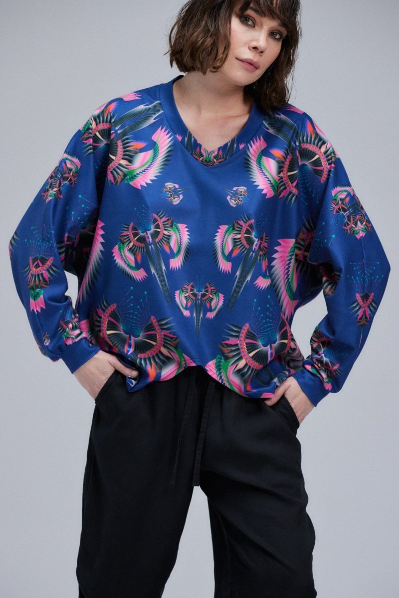 Sudadera de dragones azules