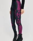 Legginsy Burgund Maori - COLORAT