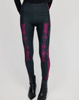 Legginsy Burgund Maori - COLORAT