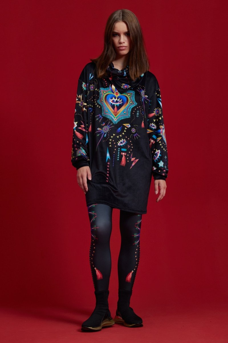 Leggings Herz Schwarz