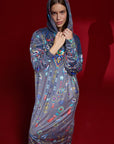 Herz Kleid Grau & Marine