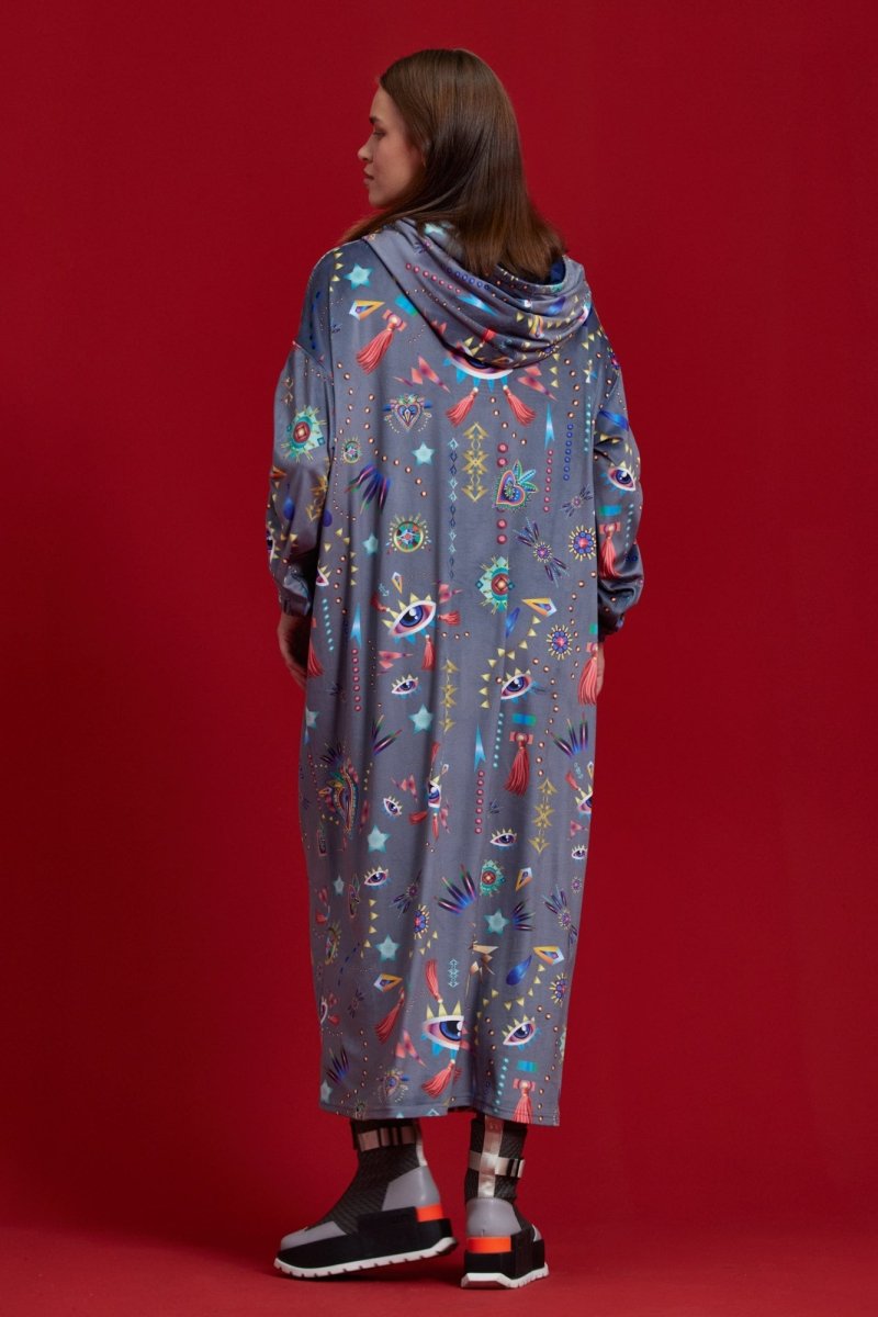 Herz Kleid Grau & Marine