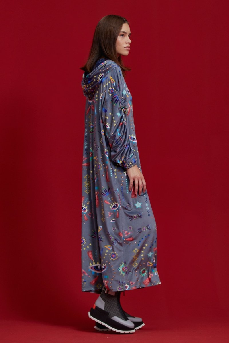 Herz Kleid Grau & Marine