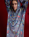 Herz Kleid Grau & Marine