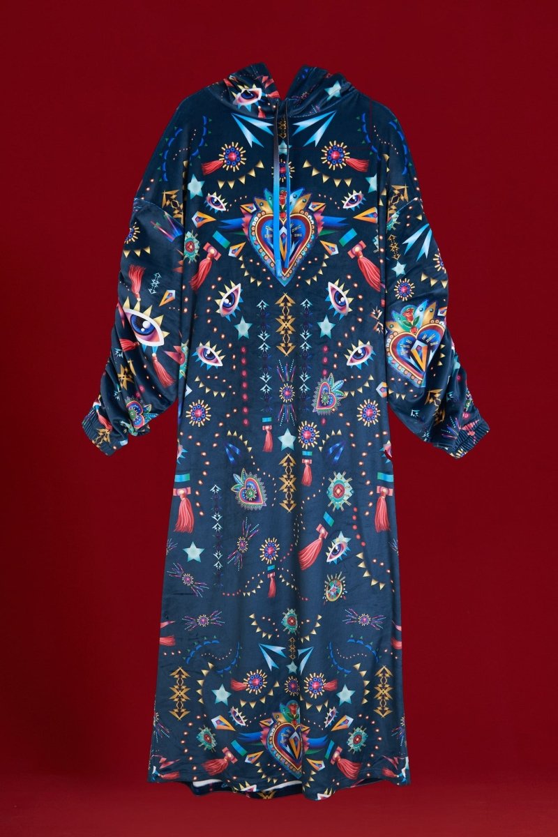 Herz Kleid Grau & Marine