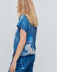 T-Shirt Blue Snow Leo