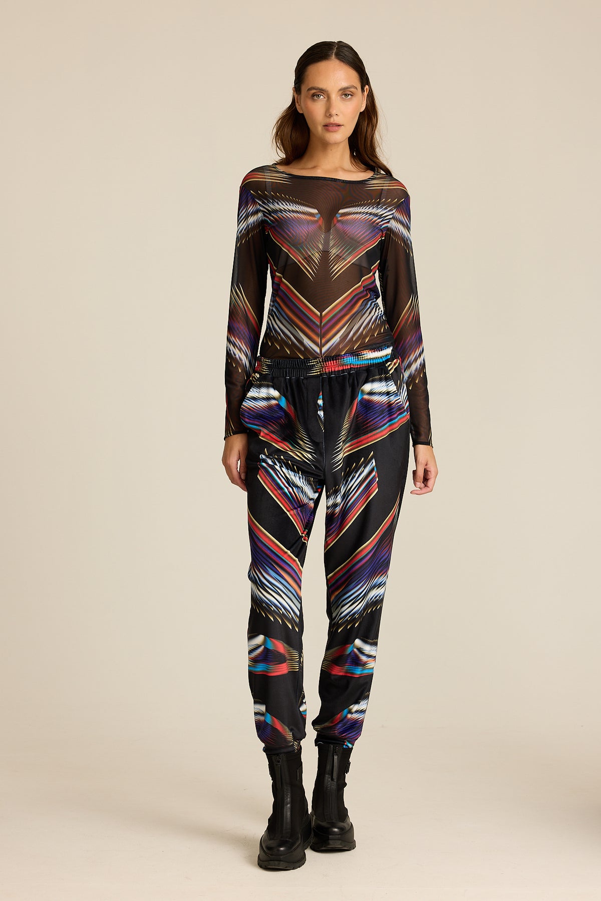 Longsleeve siateczka Meteor Multicolor COLORAT – autorski print Meteor, zdjęcie 2