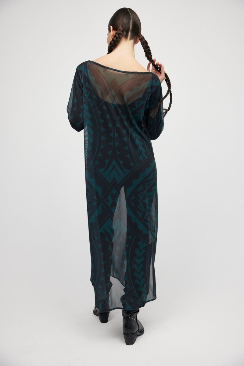 Vestido de malla Green Maori