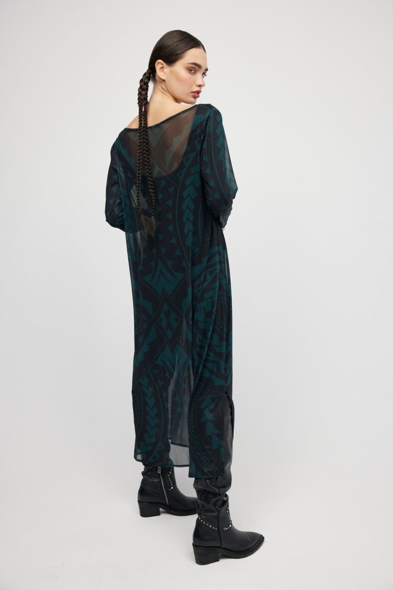 Vestido de malla Green Maori