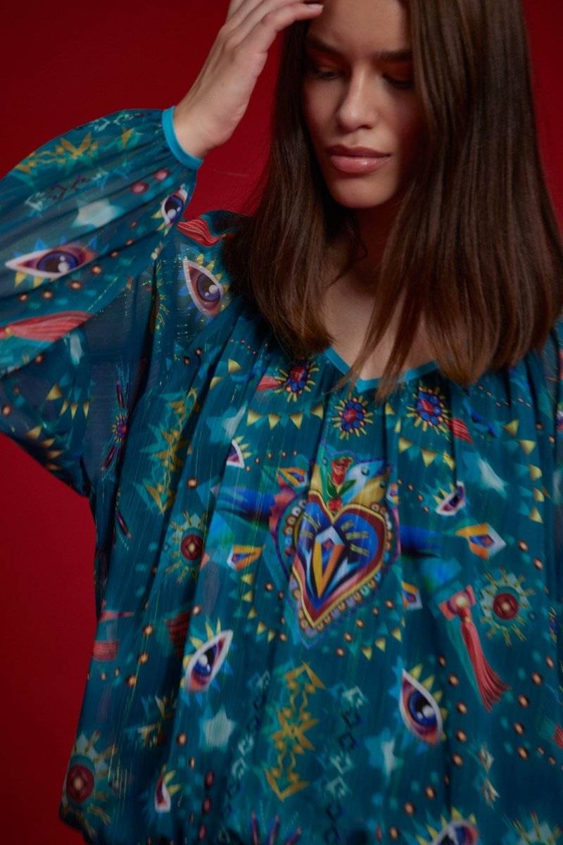 Robe Coeur Turquoise