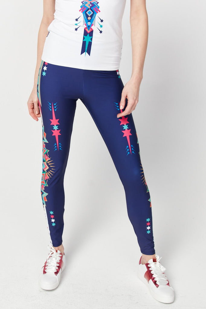 Legginsy Summer Star Granatowe - COLORAT